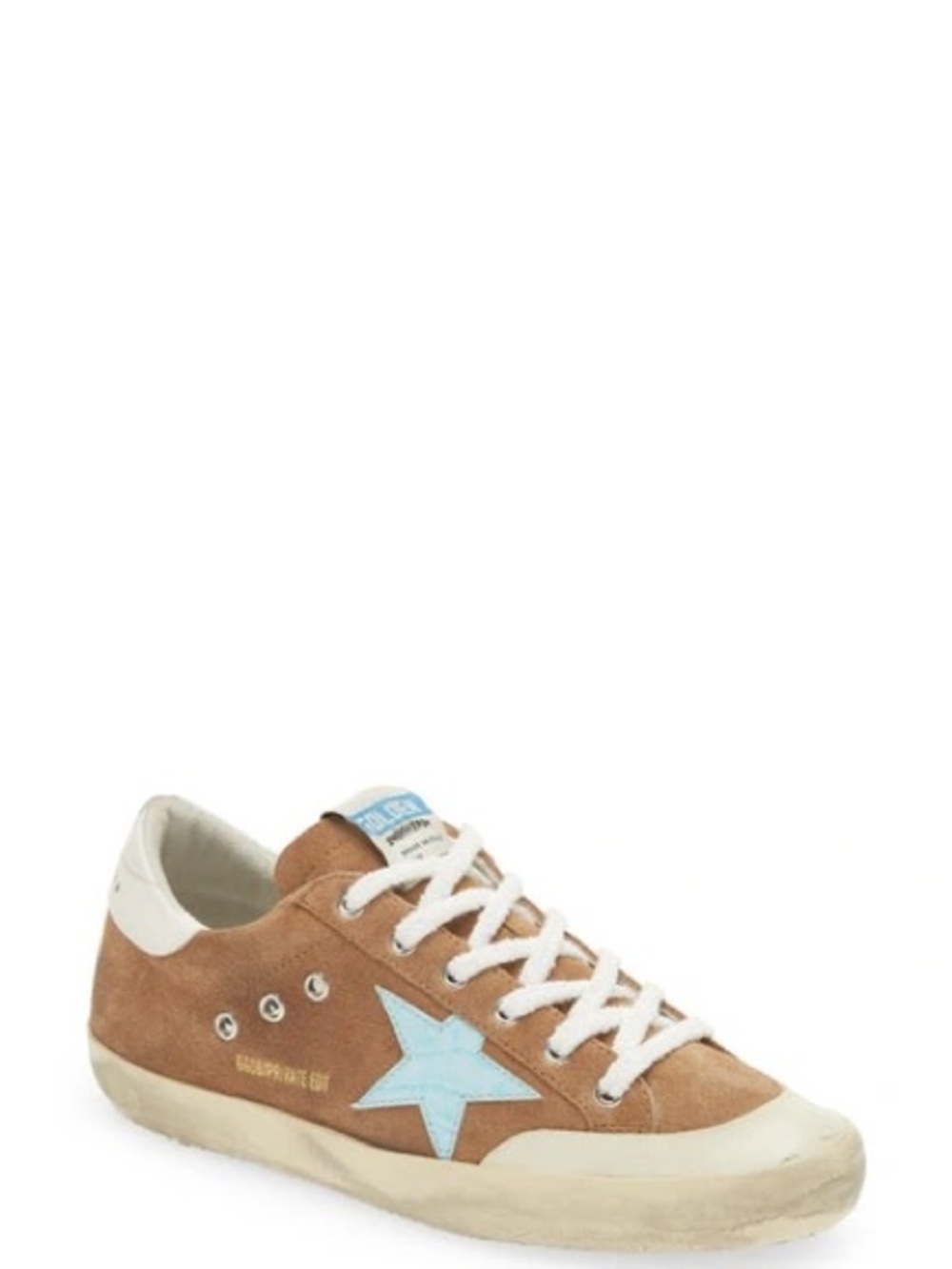 Golden Goose Women’s Suede Sneakers in Brown and Light Blue